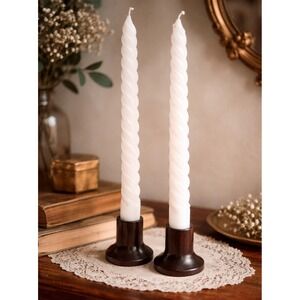 Ambassador Wood Candle Holder Vintage Made in Taiwan‎ Taper Holders 2" Tall